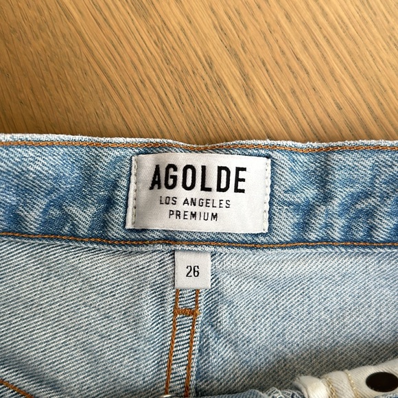 Agolde Jaden Denim Blue Jean Shorts - Picture 7 of 10